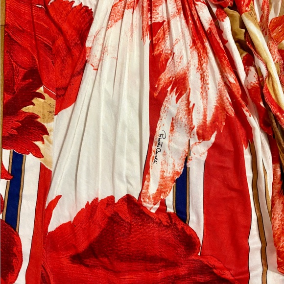 Roberto Cavalli Red and Cream Asymmetrical Dress - Picture 4 of 4